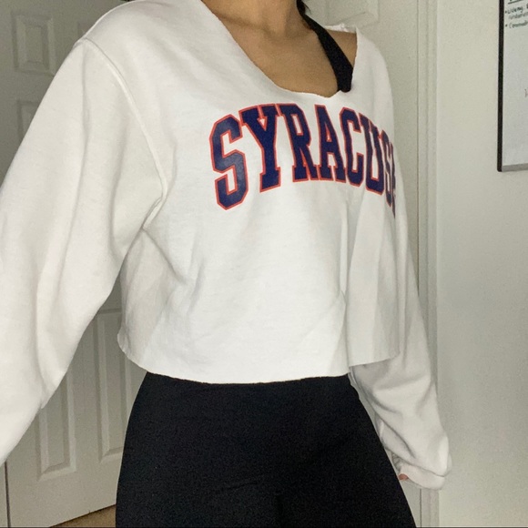 Syracuse University White Cropped Sweatshirt - Picture 2 of 3